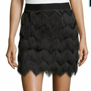 Max Studio Black Fringe Mini Skirt
